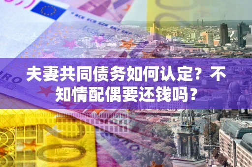 北京夫妻共同债务如何认定？不知情配偶要还钱吗？
